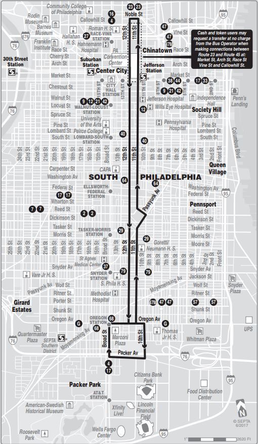 Bus 45 Route Map Route Of The Week - 45 | Septa